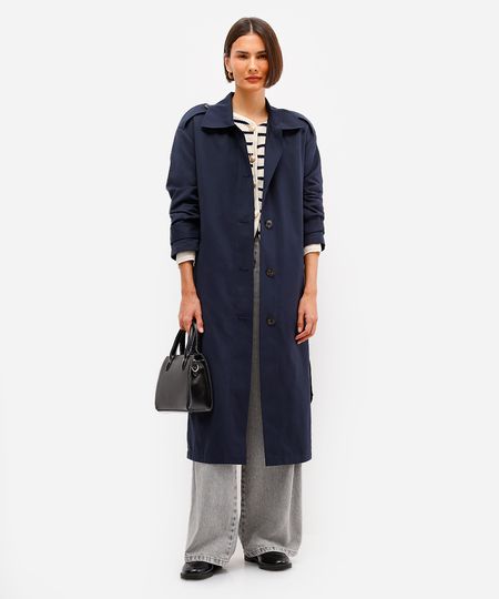 trench coat feminino oversized  azul PP