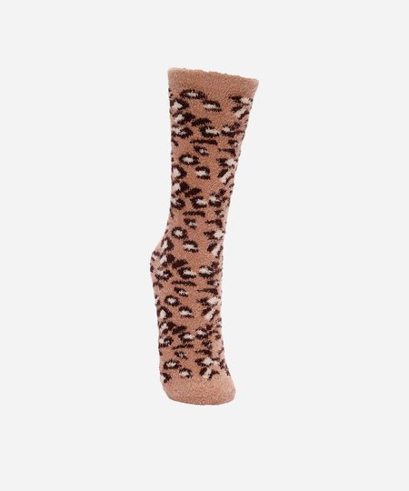 meia feminina cano longo animal print com antiderrapante bege 34-39 meia feminina cano longo animal print com antiderrapante bege 34-39