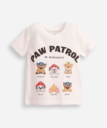 camiseta de algodão infantil moods patrulha canina off white 4 camiseta de algodão infantil moods patrulha canina off white 4