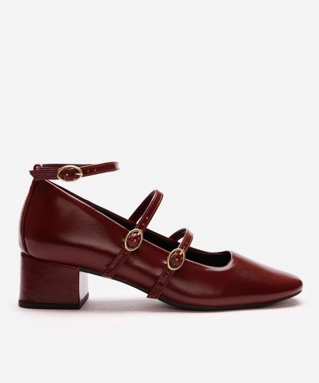 scarpin boneca salto bloco oneself vinho 35