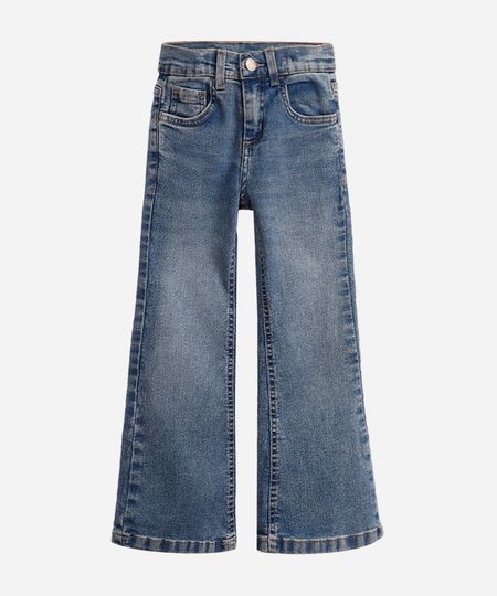 calça flare infantil jeans azul 6