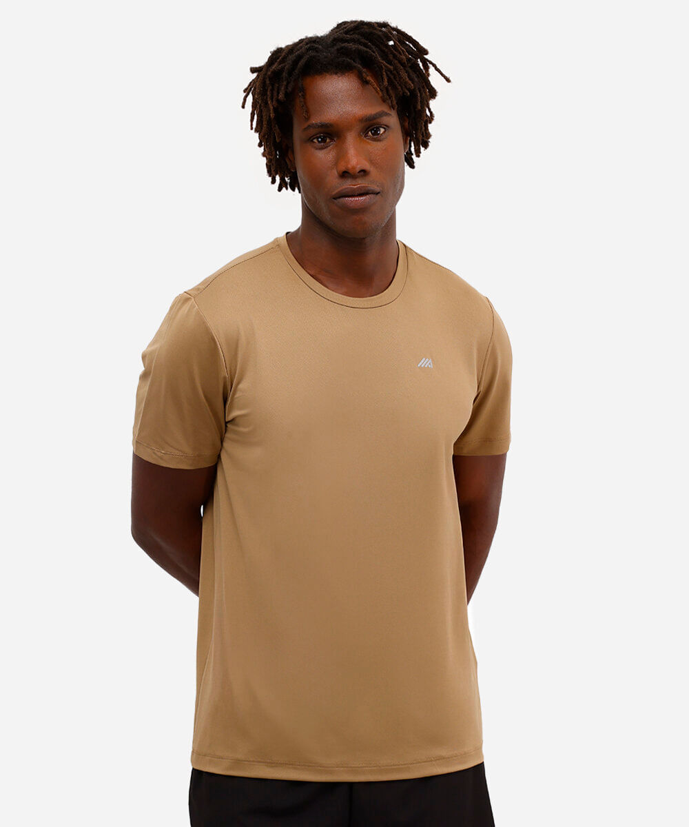 camiseta manga curta esportiva ace bege