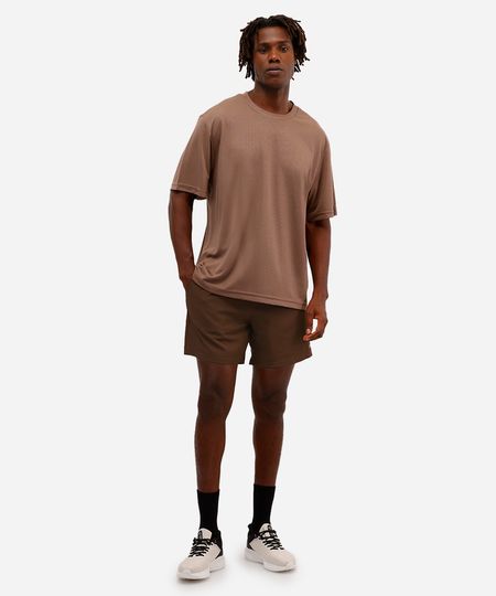 short masculino esportivo ace com bermuda interna marrom P short masculino esportivo ace com bermuda interna marrom P