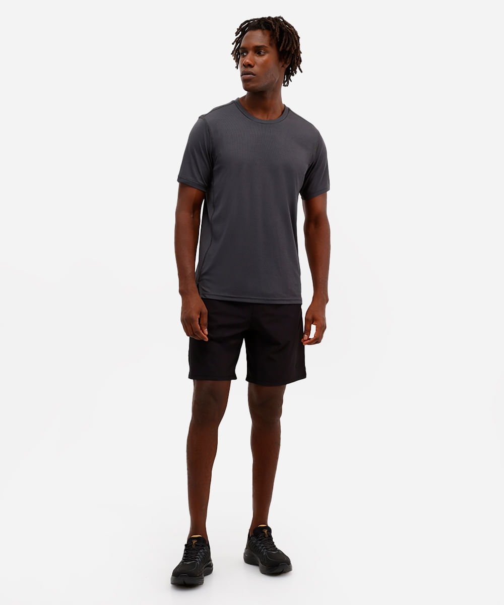 short masculino esportivo com recortes preto