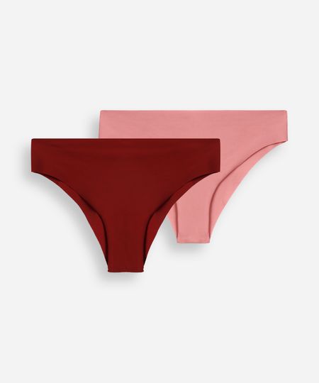 kit de 2 calcinhas biquíni sem costura colorido PP kit de 2 calcinhas biquíni sem costura colorido PP
