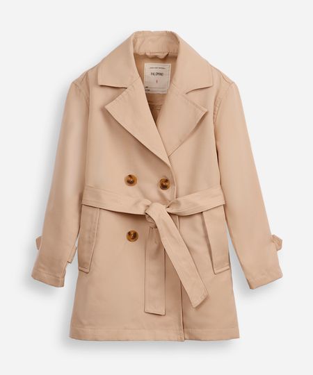casaco trench coat infantil bege 4