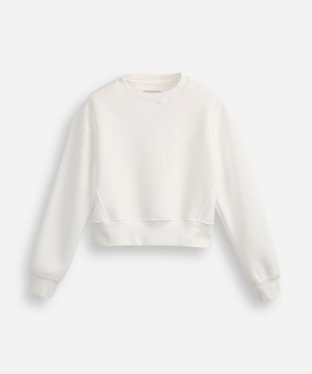 blusão de moletom juvenil básico com recorte off white 12 blusão de moletom juvenil básico com recorte off white 12