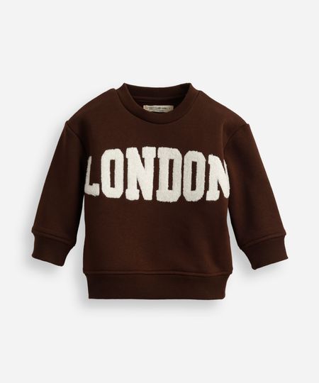 blusão de moletom infantil london marrom 5