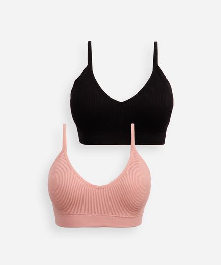 kit 2 sutiãs triângulo texturizado sem costura colorido GG kit 2 sutiãs triângulo texturizado sem costura colorido GG