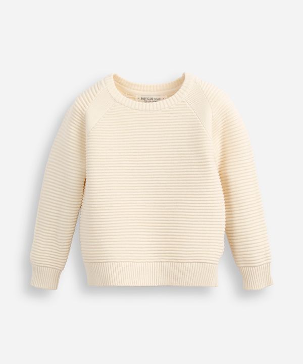 suéter de tricot infantil texturizado bege 1