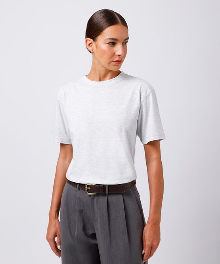 camiseta básica de algodão mindset cinza P
