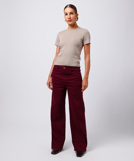 calça reta new york feminina de sarja mindset vinho 36 calça reta new york feminina de sarja mindset vinho 36