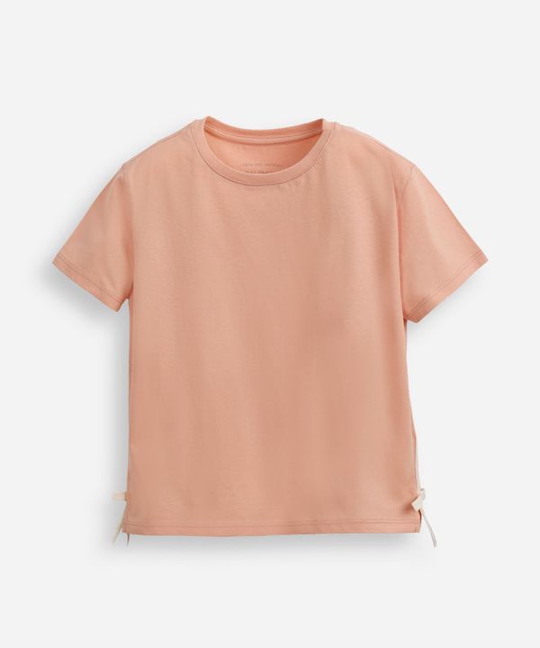 camiseta de algodão infantil lacinho na lateral rosa 12