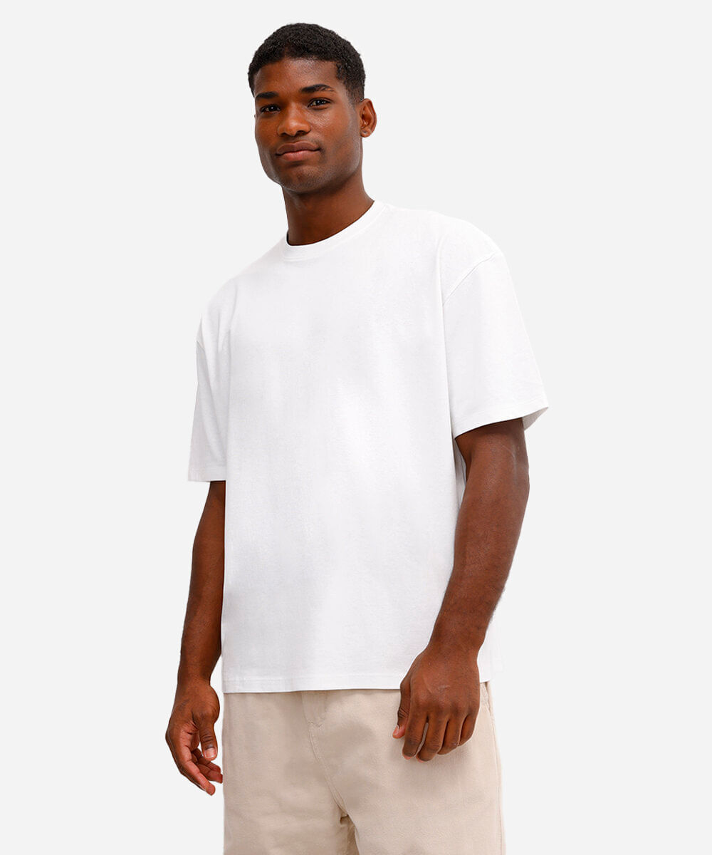 camiseta oversized de algodão peruano branca