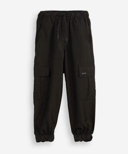 calça jogger infantil com bolsos cargo preta 4 calça jogger infantil com bolsos cargo preta 4