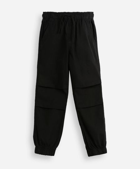 calça jogger infantil com pregas preta 4 calça jogger infantil com pregas preta 4