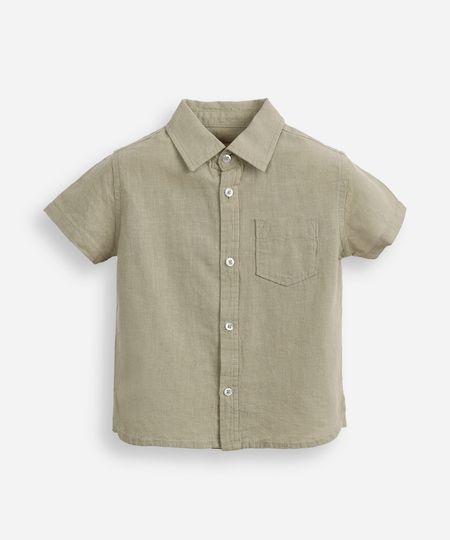 camisa comfort infantil com linho manga curta verde 5 camisa comfort infantil com linho manga curta verde 5