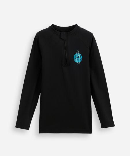 camiseta infantil manga longa proteção uv preta 6 camiseta infantil manga longa proteção uv preta 6