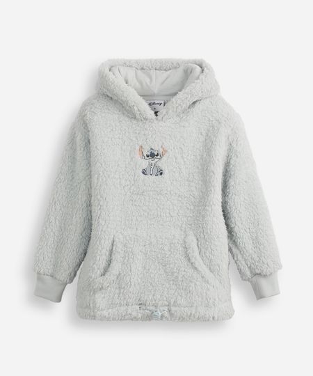blusão de pelúcia infantil com capuz e bolso stitch azul 6 blusão de pelúcia infantil com capuz e bolso stitch azul 6