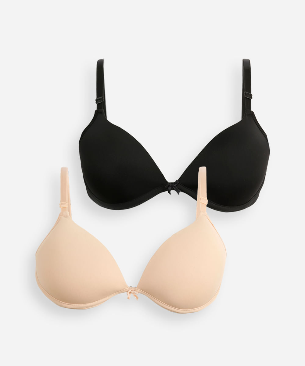 kit de 2 sutiãs meia taça colorido