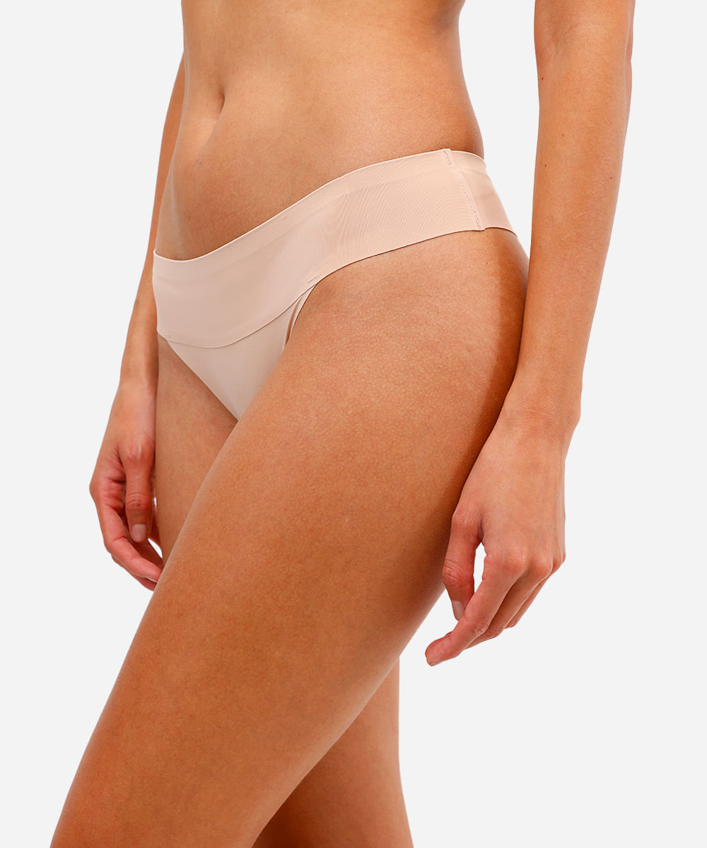 calcinha fio dental sem costura bege