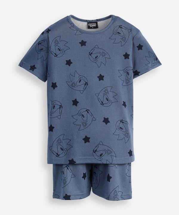 pijama curto infantil sonic azul 8