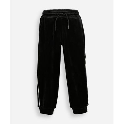 calça jogger de plush infantil com nervura preto