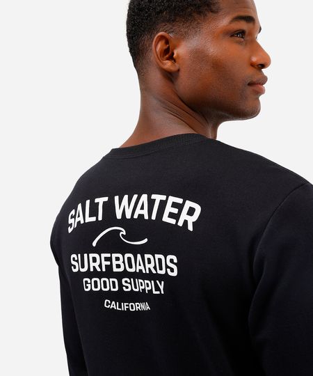 camiseta masculina manga longa salt water preta P