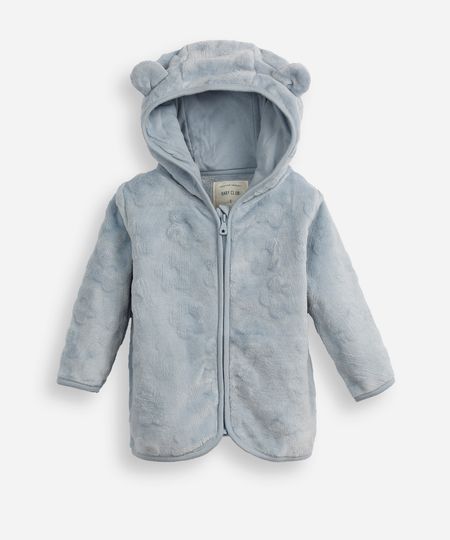 jaqueta de fleece infantil floral azul 2