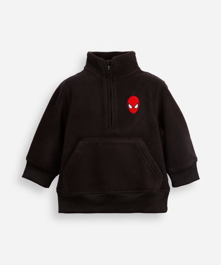 blusão de moletom infantil gola alta homem aranha preto 1 blusão de moletom infantil gola alta homem aranha preto 1