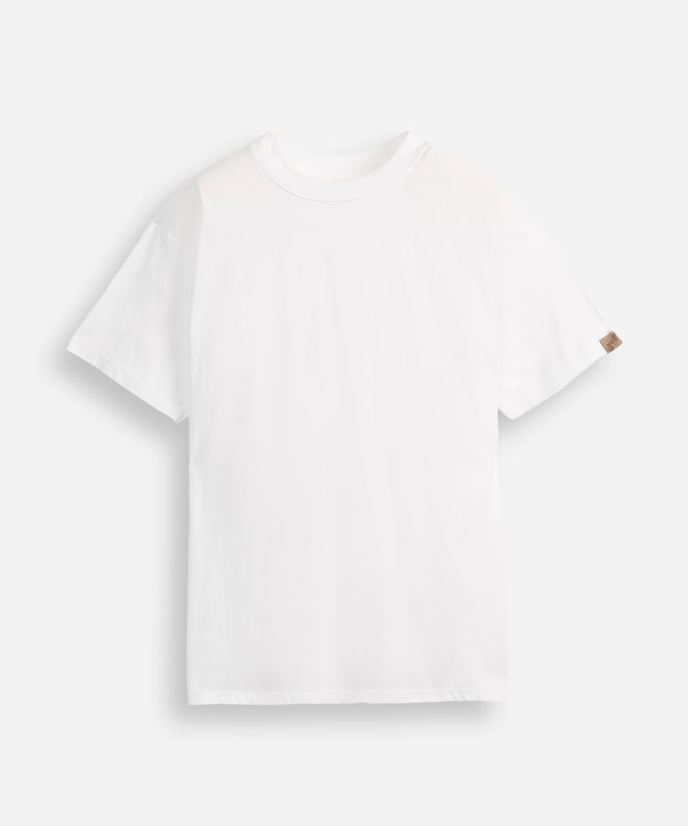 camiseta oversized juvenil de algodão básica off white