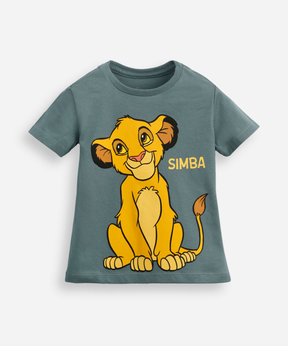 camiseta de algodão infantil simba verde