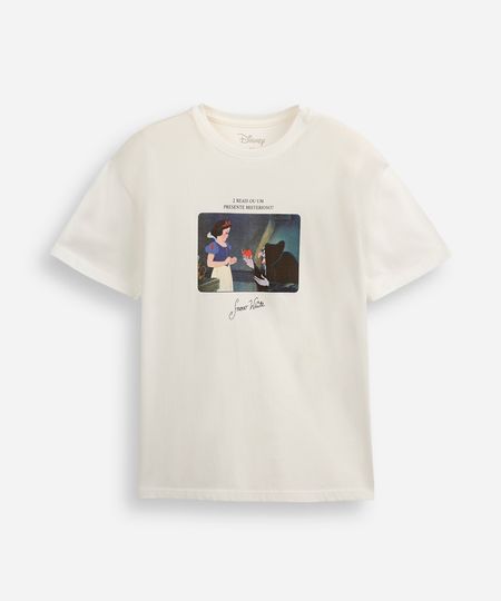 camiseta de algodão juvenil branca de neve off white 14