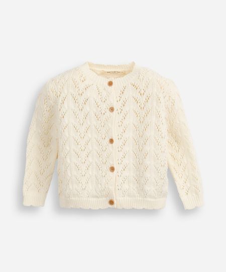 cardigan de tricot infantil texturizado off white 1