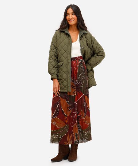 saia longa feminina de tule plissada folhagens roxa PP saia longa feminina de tule plissada folhagens roxa PP