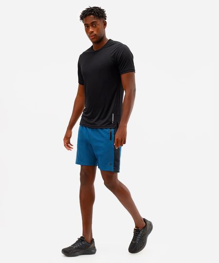 bermuda masculina esportiva ace com recorte lateral azul P