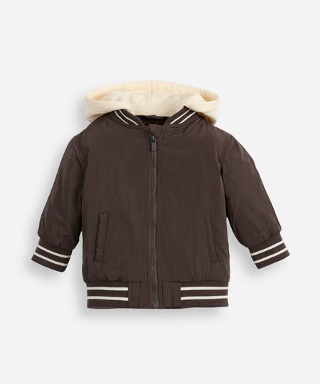 jaqueta bomber infantil com capuz marrom 5