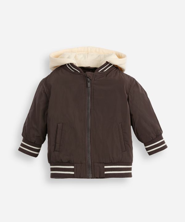 jaqueta bomber infantil com capuz marrom 4
