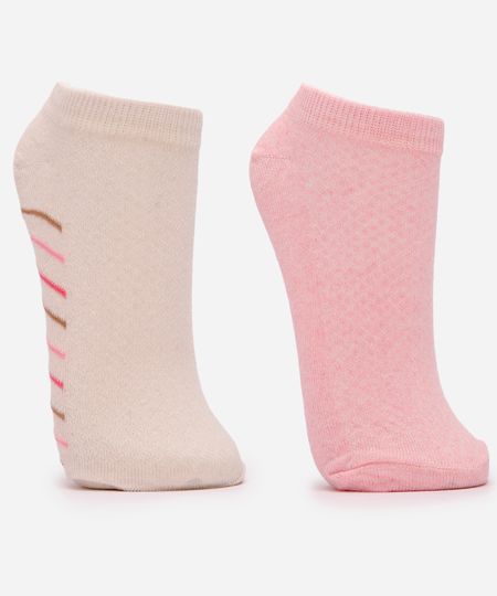 kit de 2 meias cano médio femininas listrada colorida 34-39 kit de 2 meias cano médio femininas listrada colorida 34-39