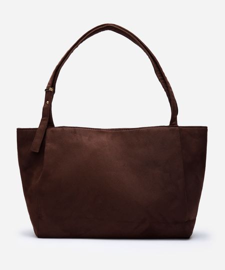 bolsa shopper de suede marrom UNICO bolsa shopper de suede marrom UNICO