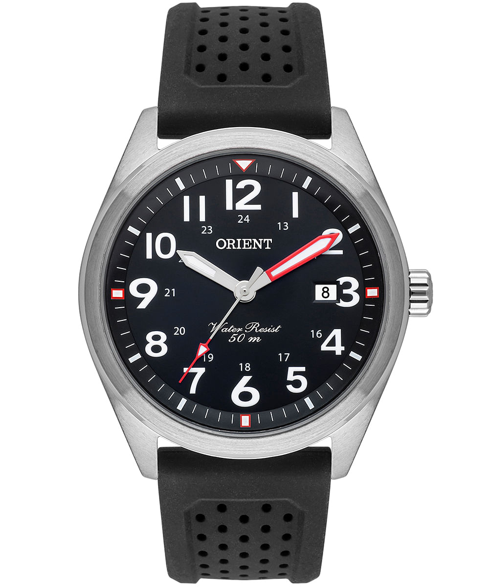 relógio masculino orient mbsp1028p2px analógico calendário prateado