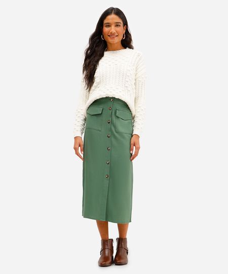 saia midi feminina com linho verde 40 saia midi feminina com linho verde 40