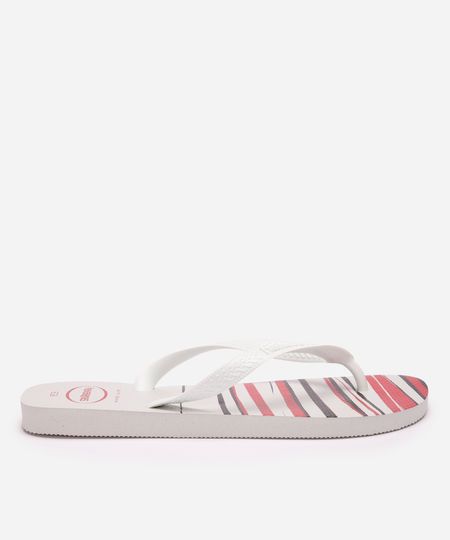 chinelo masculino havaianas listrado branco 43-44