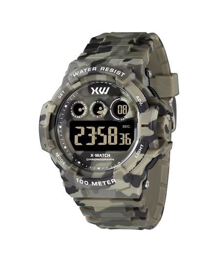 relógio masculino x games xmppd682qxqx digital marrom UNICO