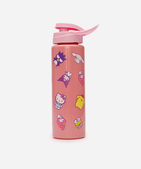 garrafa de plástico hello kitty e amigos 750ml rosa UNICO