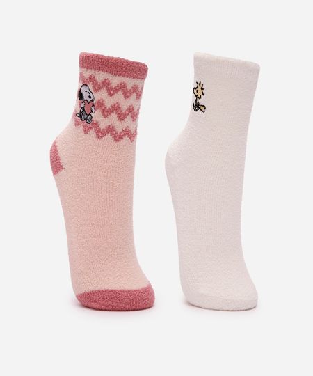 kit de 2 meias infantis cano alto com antiderrapante snoopy e woodstock colorida 29-34 kit de 2 meias infantis cano alto com antiderrapante snoopy e woodstock colorida 29-34
