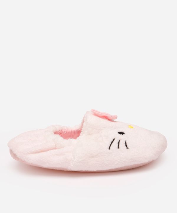 pantufa infantil hello kitty com antiderrapante branca 33-34