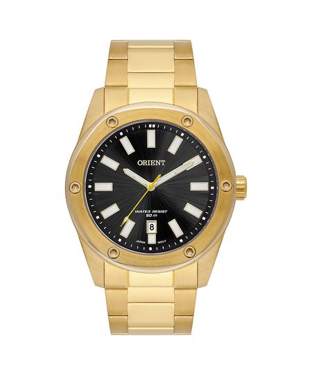 relógio masculino orient mgss1265p1kx analógico calendário dourado UNICO