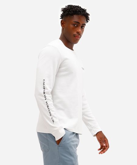 camiseta masculina de algodão manga longa palm springs off white P