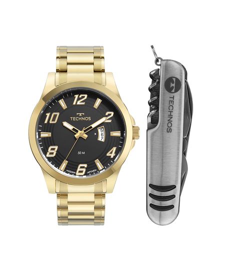 relógio masculino technos 2115mxzk1p analógico-calendário dourado UNICO relógio masculino technos 2115mxzk1p analógico-calendário dourado UNICO